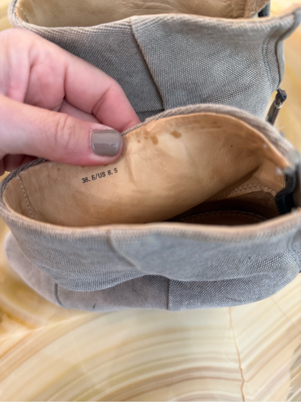 Rag and Bone booties - Women's Neutral Canvas Ankle Boots - Beige - Picture 7 of 7